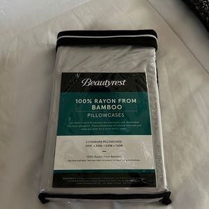 Beautyrest 100% Rayon from Bamboo Pillow Case Set Cloud Gray Cooler Than Cotton